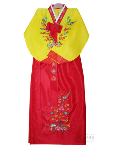 빨강치마 노랑저고리 (달가라, 매화수) 조상옷 조상한복 영가옷 신복