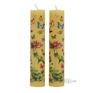 친환경 밀납초 돈타래 (연꽃나비) 30개 (27*5.6cm) 밀납양초/국산초/연꽃나비초