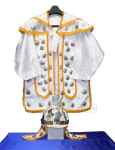 이중 장군복 (흰색, 모자 포함) 장군의대 장군옷 신복 민속의상