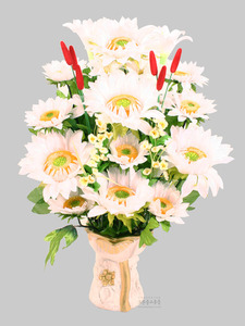 행운-해바라기꽃 (흰색,오색)