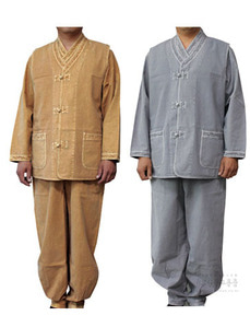 남자생활복 3p (황토 회색 봄 가을옷) 신행 불자 생활복 면옷