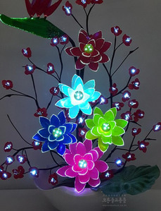 광섬유꽃-5송이 연꽃 극락조매화 (칼라)