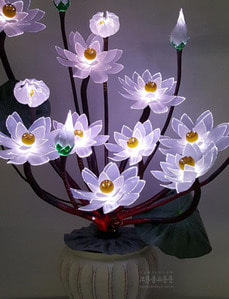 광섬유꽃-9송이 연꽃 (흰색)