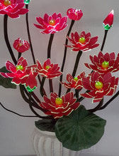 광섬유꽃-9송이 연꽃 (빨강)