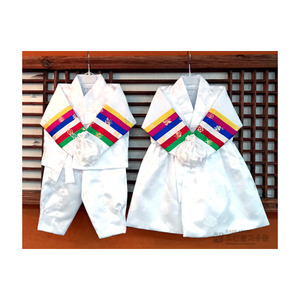 양단 색동 동자동녀복 (흰색) 동자복/동여복/애기선녀복