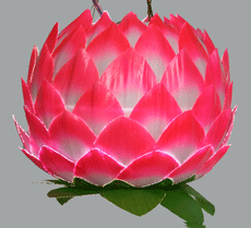 광섬유 연꽃등 (핑크) 10.5cm(최대폭 30cm)