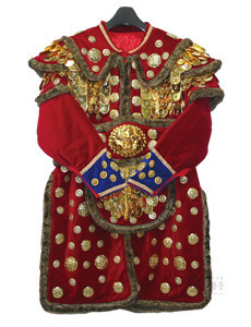 이순신 털장군복 (빨강, 반 비늘 ,모자 포함) 이순신장군복 장군의대 장군옷 신복