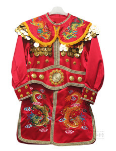 (공단) 용수 장군복 (빨강,모자 포함) 장군의대 장군옷 용장군복 신복 민속의상