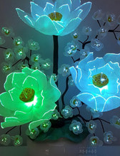 광섬유꽃-3송이 연꽃매화 (흰색)